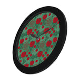 Tomato design pattern Elegant Black Wall Clock