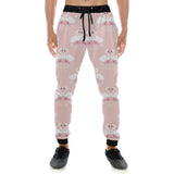 White swan and flower love pattern Unisex Casual Sweatpants