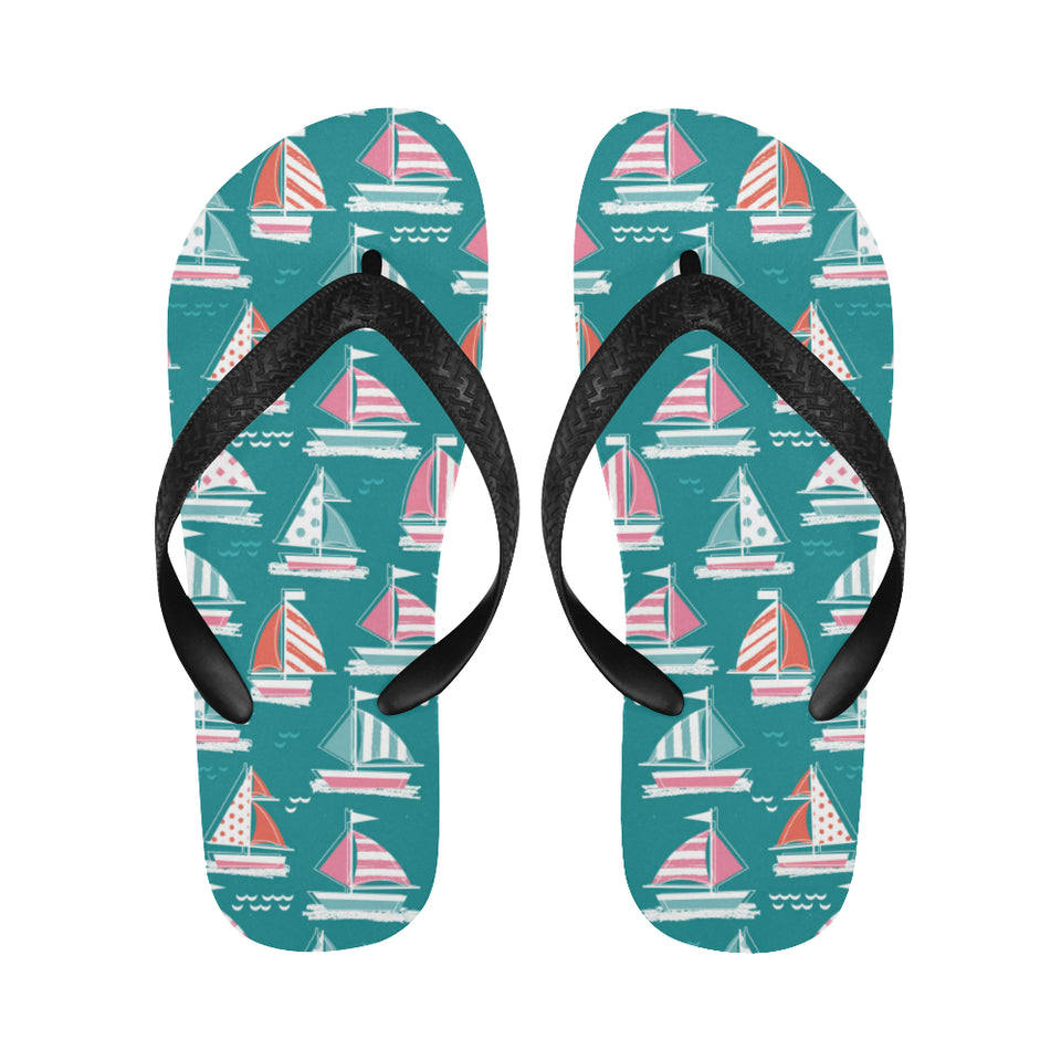 Cute sailboat pattern Unisex Flip Flops