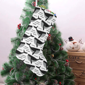 Black whale pattern Christmas Stocking