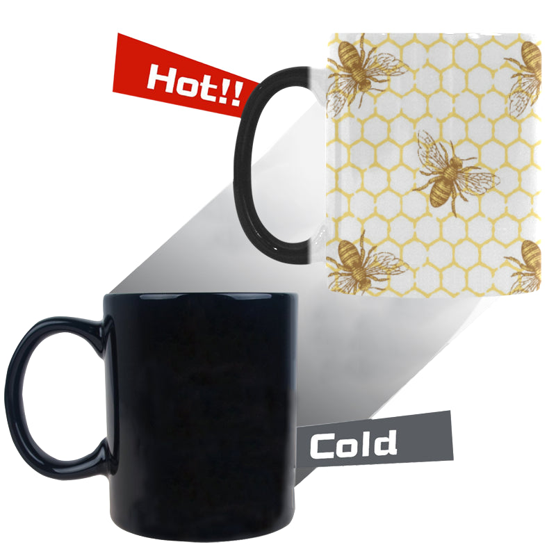 Bee honeycomb seamless design pattern Morphing Mug Heat Changing Mug