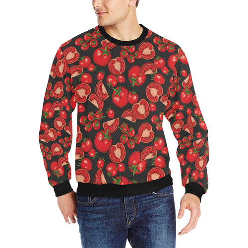 Tomato black background Men's Crew Neck Sweatshirt