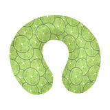 Slices of Lime pattern U-Shaped Travel Neck Pillow