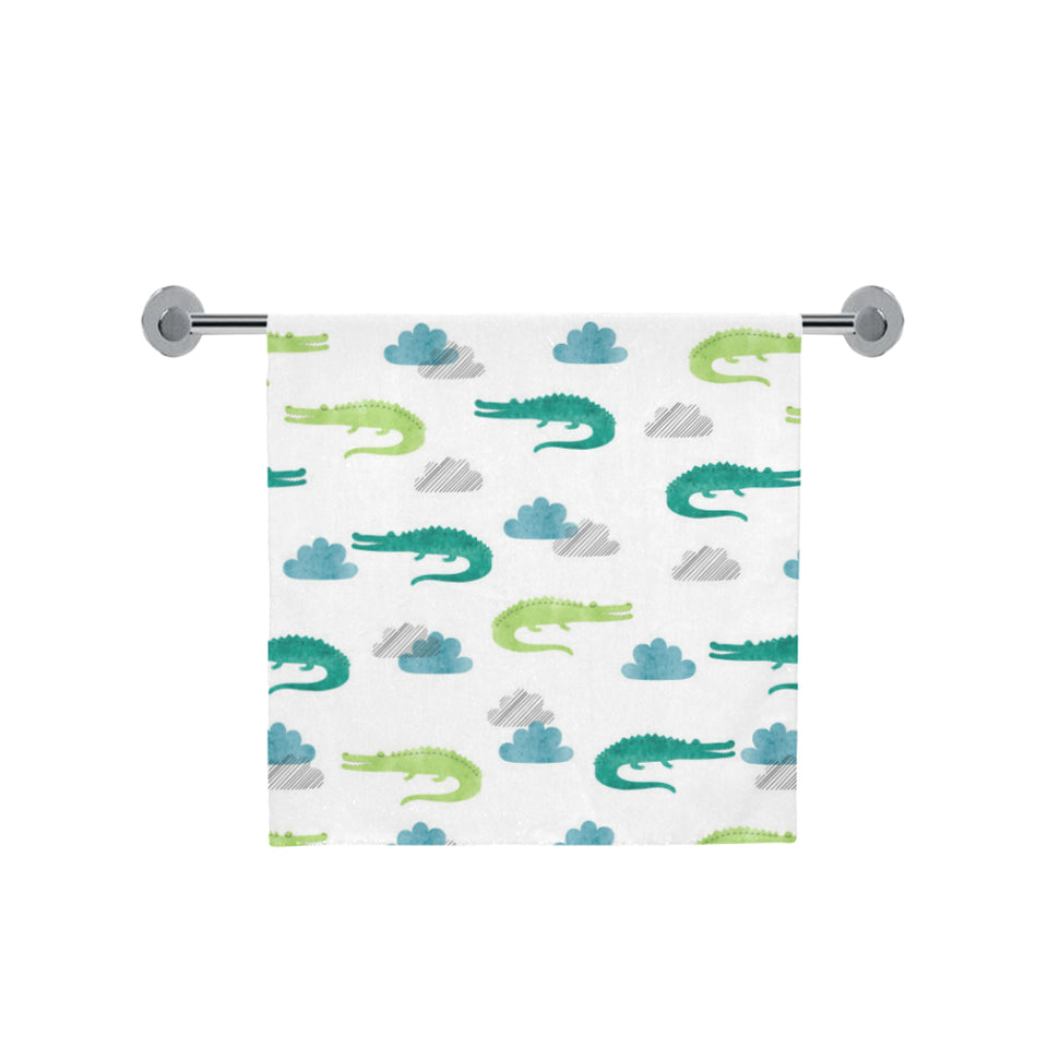 watercolor crocodile pattern Bath Towel