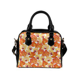 Orange yellow orchid flower pattern background Shoulder Handbag