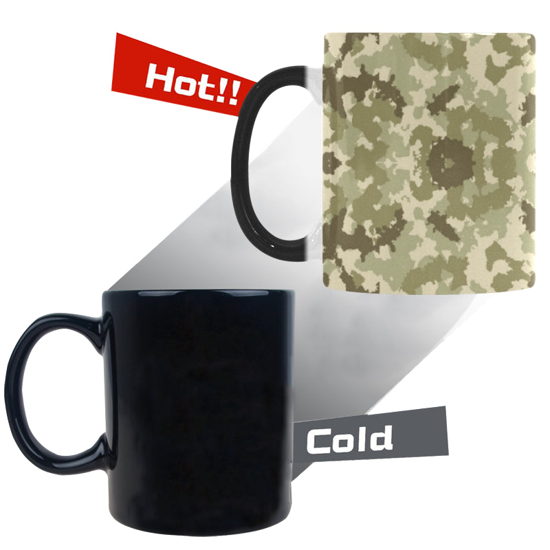 Light Green camouflage pattern Morphing Mug Heat Changing Mug