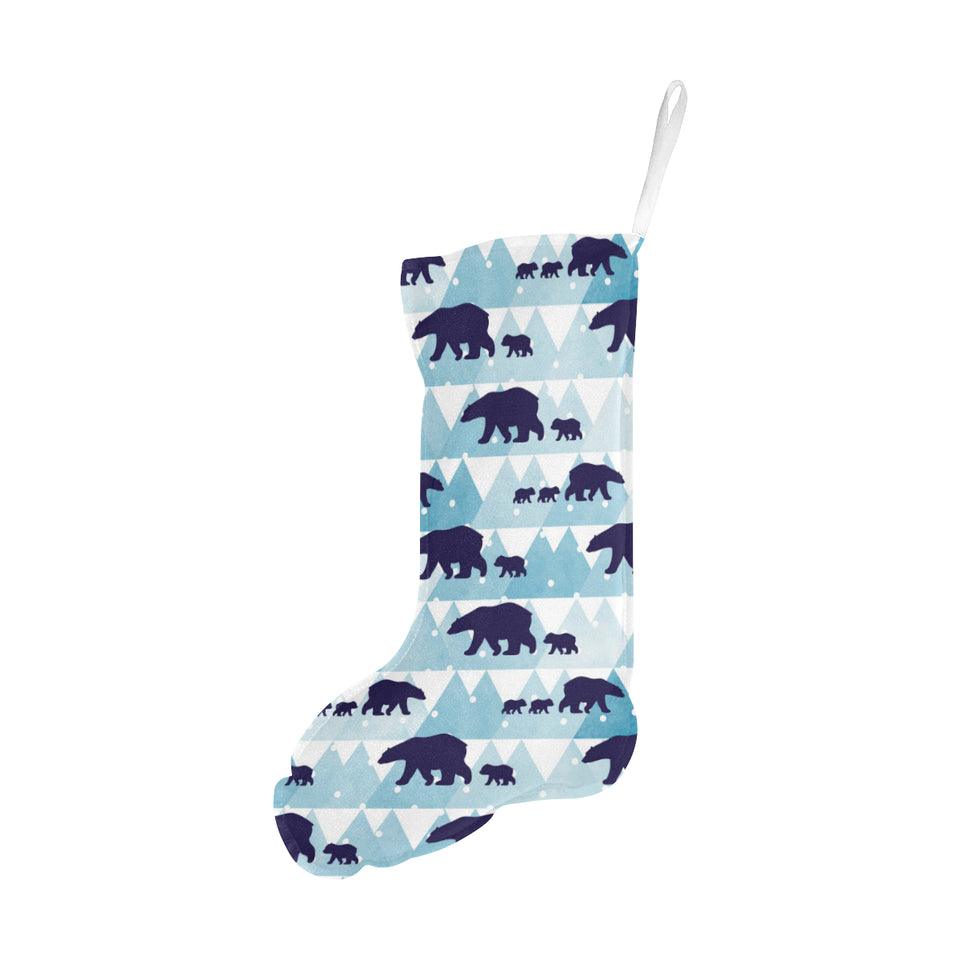 polar bear winter snow pattern Christmas Stocking