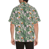 Toucan tropical green jungle palm pattern Men's All Over Print Hawaiian Shirt