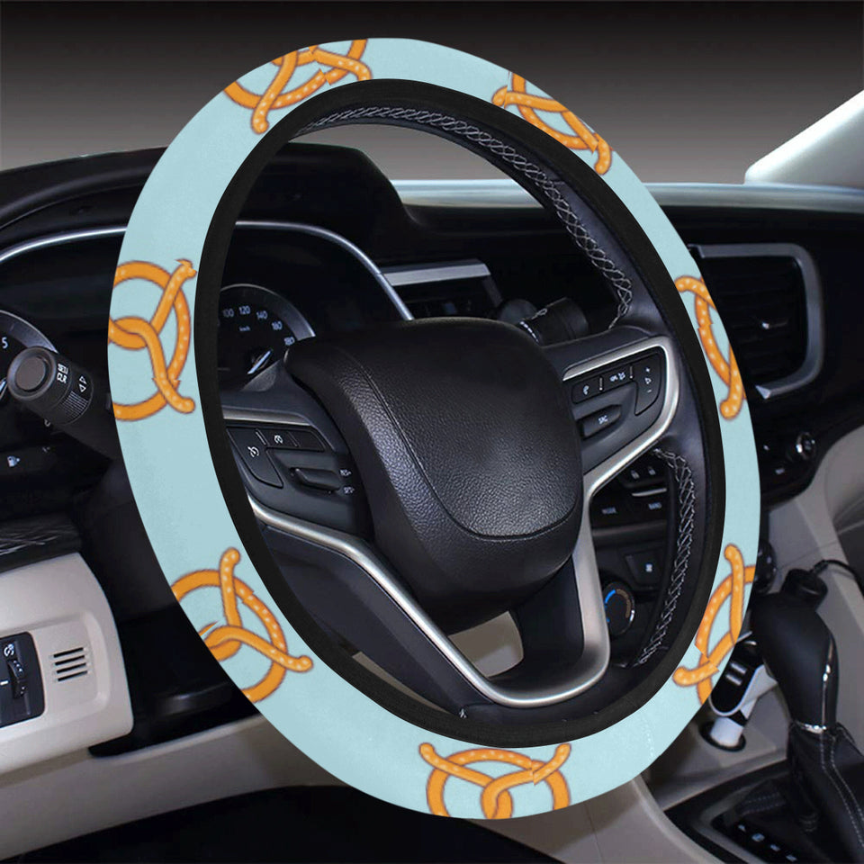 Pretzels Pattern Print Design 03 Car Steering Wheel Cover