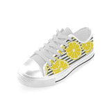 slice of lemon design pattern Men's Low Top Canvas Shoes White