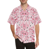 Pink flamingos pattern background Men's All Over Print Hawaiian Shirt