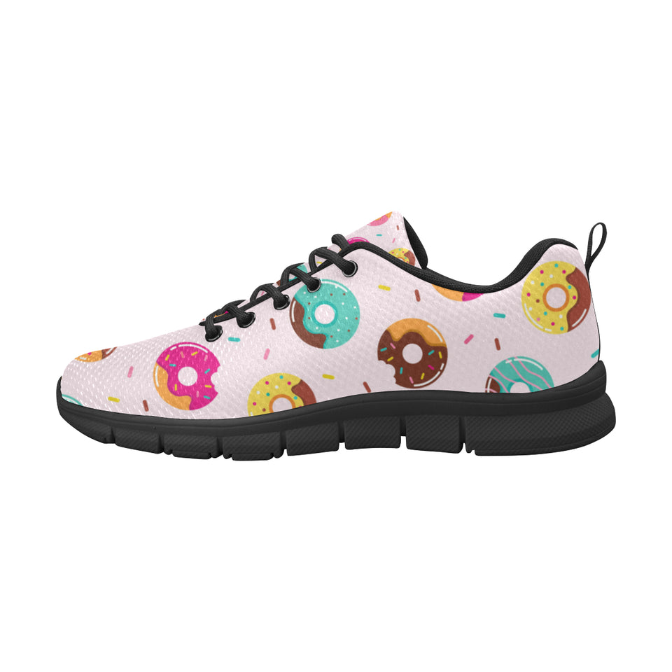 Donut pattern glaze pink background Women's Sneaker Shoes