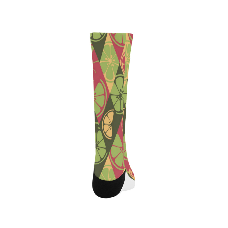 Cool Geometric lime pattern Crew Socks