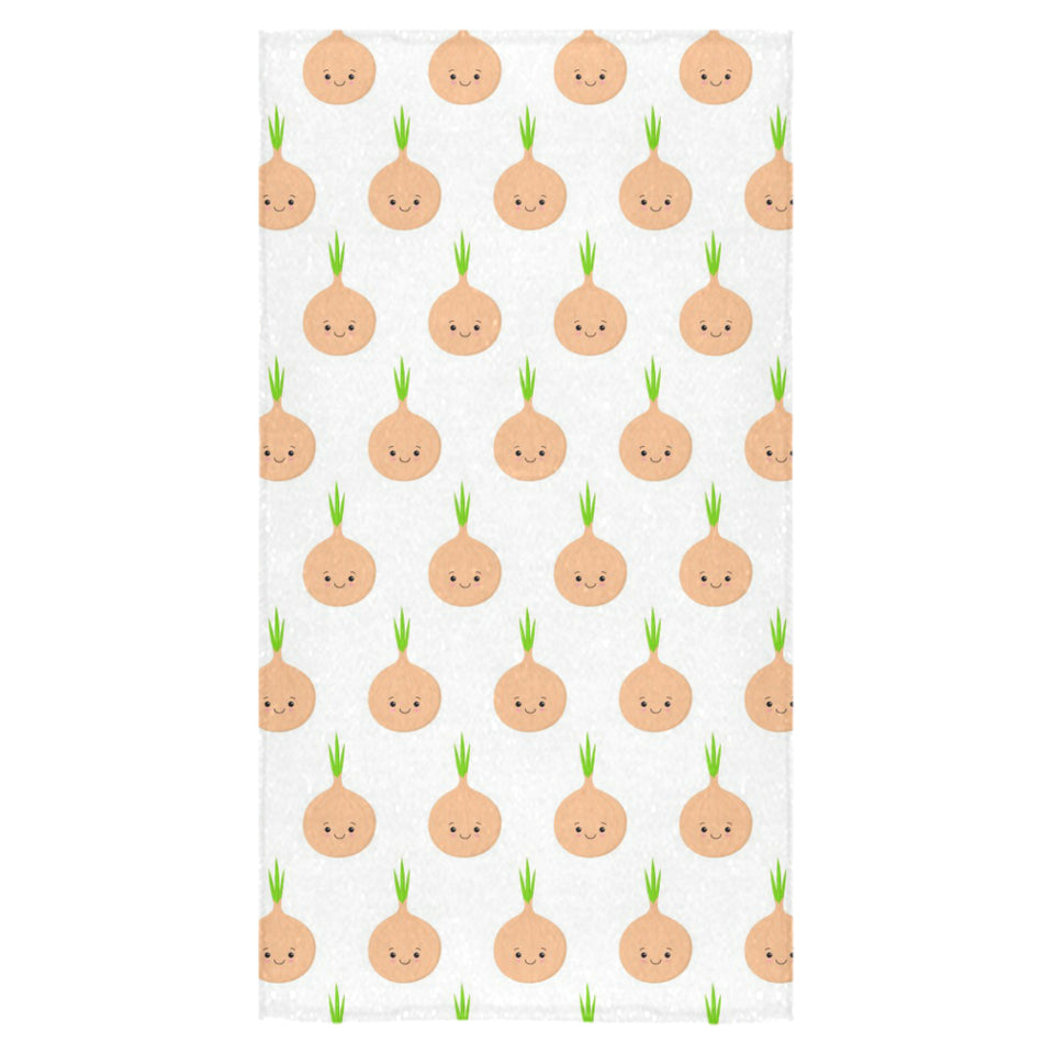 cute onions smiling faces Bath Towel