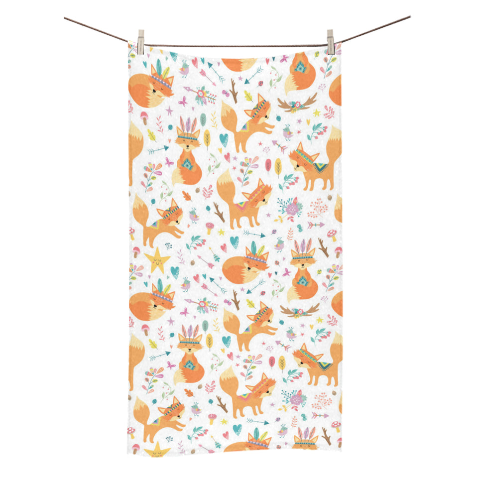 cute tribal fox pattern Bath Towel