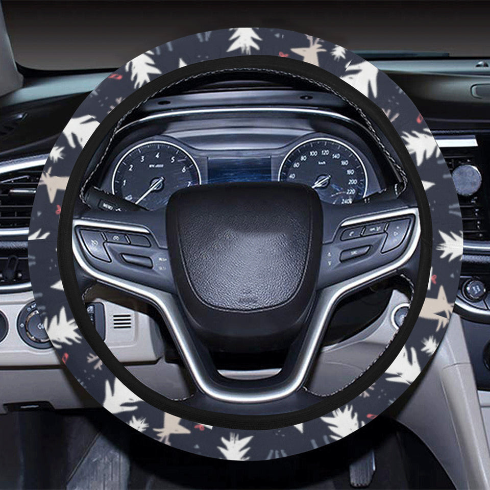 Deers Winter Christmas pattern Car Steering Wheel Cover