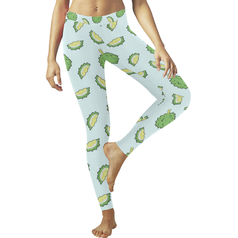 Durian pattern blue background Women's Legging Fulfilled In US