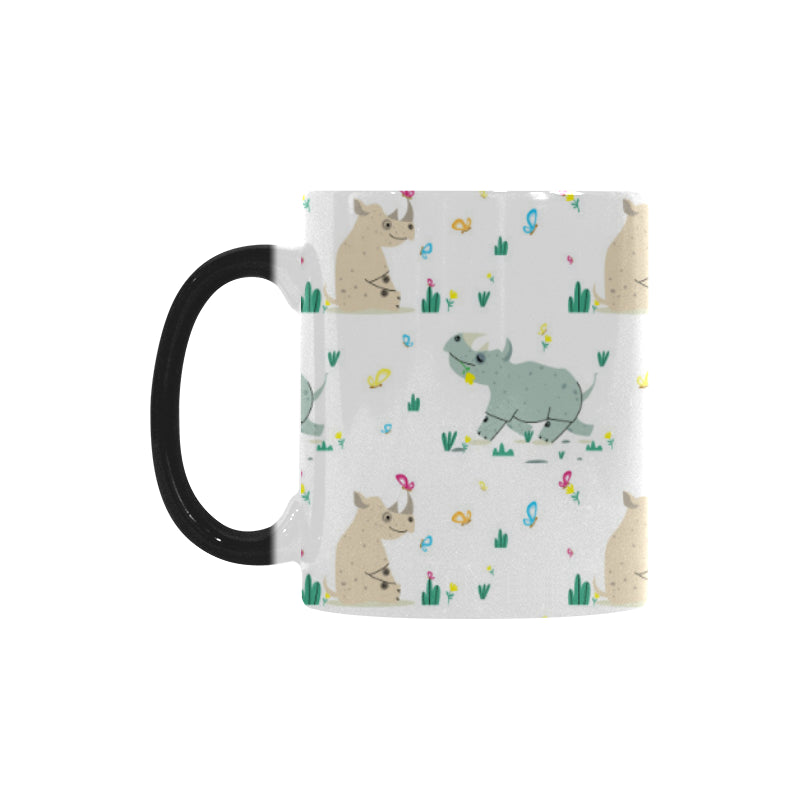 Cute Rhino pattern Morphing Mug Heat Changing Mug