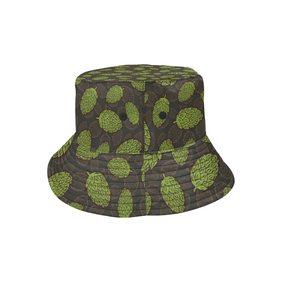 Hop pattern black background Unisex Bucket Hat