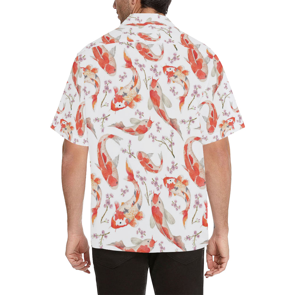 Watercolor Koi Fish Carp Fish pattern Men's All Over Print Hawaiian Shirt
