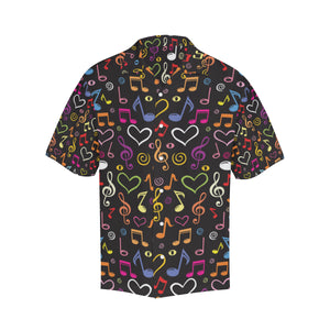 Music Notes Pattern Print Design 02 Men's All Over Print Hawaiian Shirt (Model T58)