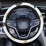 hand drawn gold black star pattern Car Steering Wheel Cover