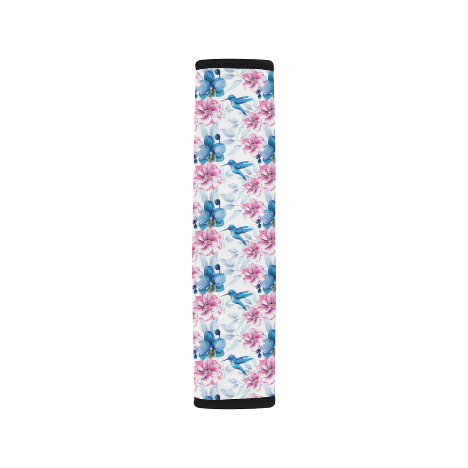 Hummingbird Pattern Print Design 02 Car Seat Belt Cover