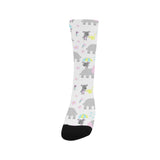 Cute elephant mouse pattern Crew Socks