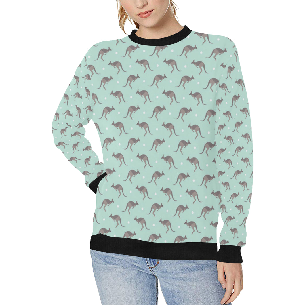 Kangaroo pattern background Women's Crew Neck Sweatshirt