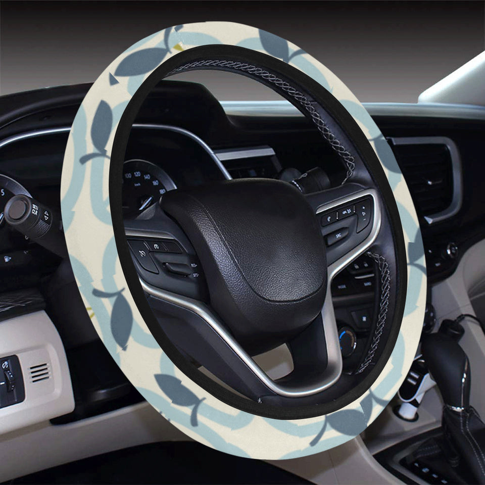 apples leaves pattern Car Steering Wheel Cover