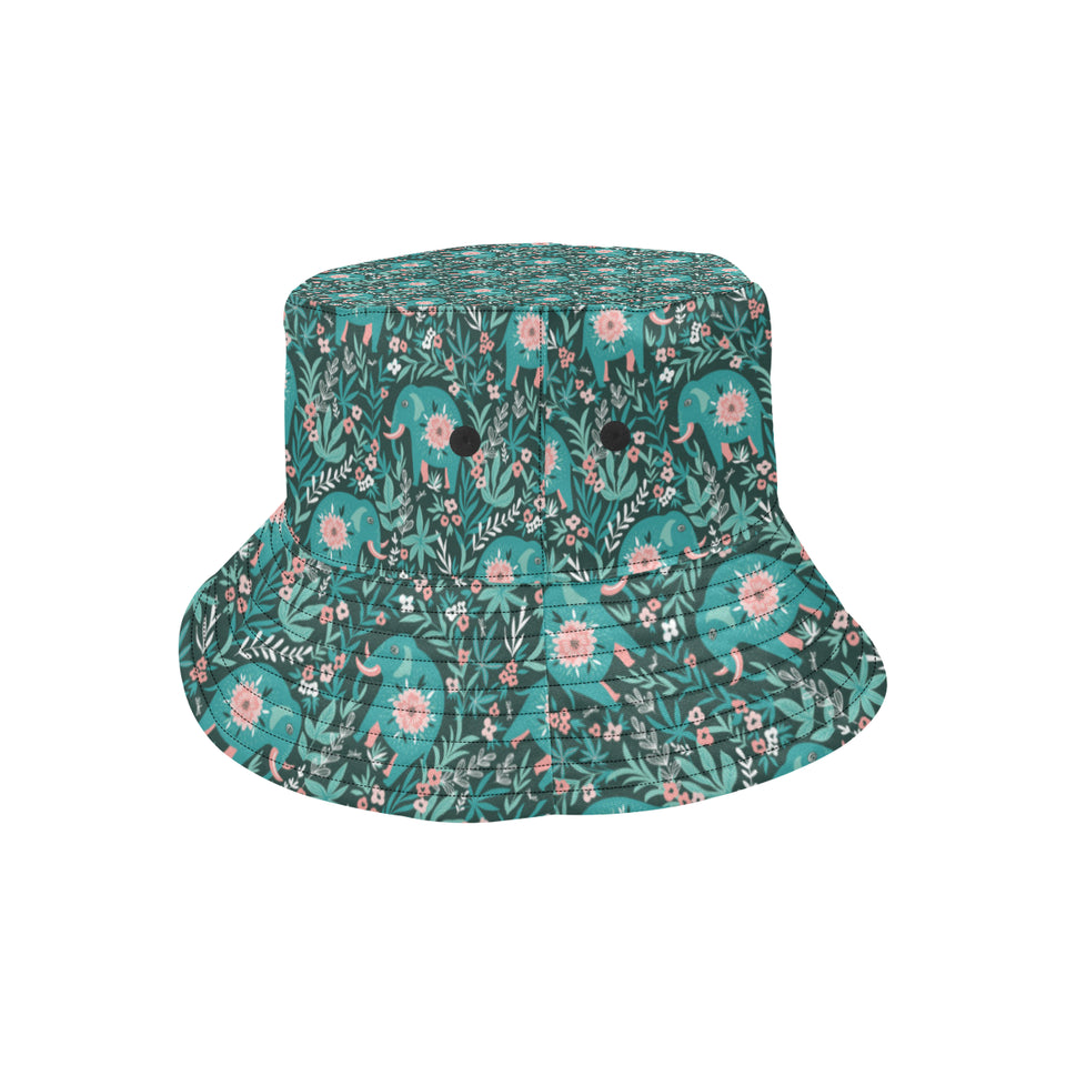 Elephants jungle pattern Unisex Bucket Hat