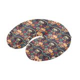 Sugar skulls flower maxican pattern U-Shaped Travel Neck Pillow