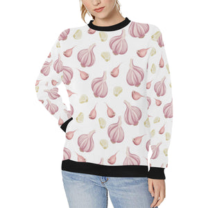 Garlic pattern Women's Crew Neck Sweatshirt