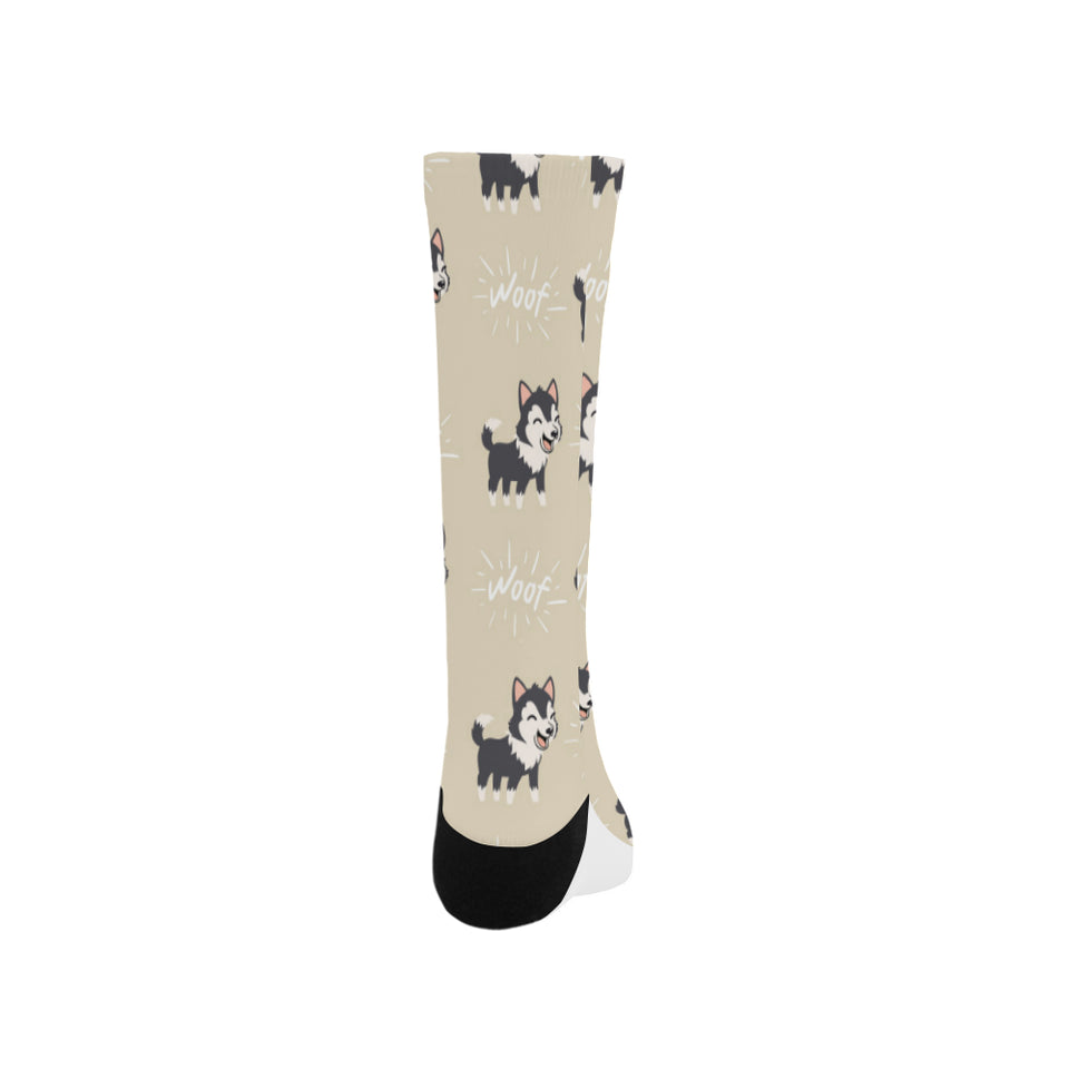 Cute Siberian Husky Crew Socks