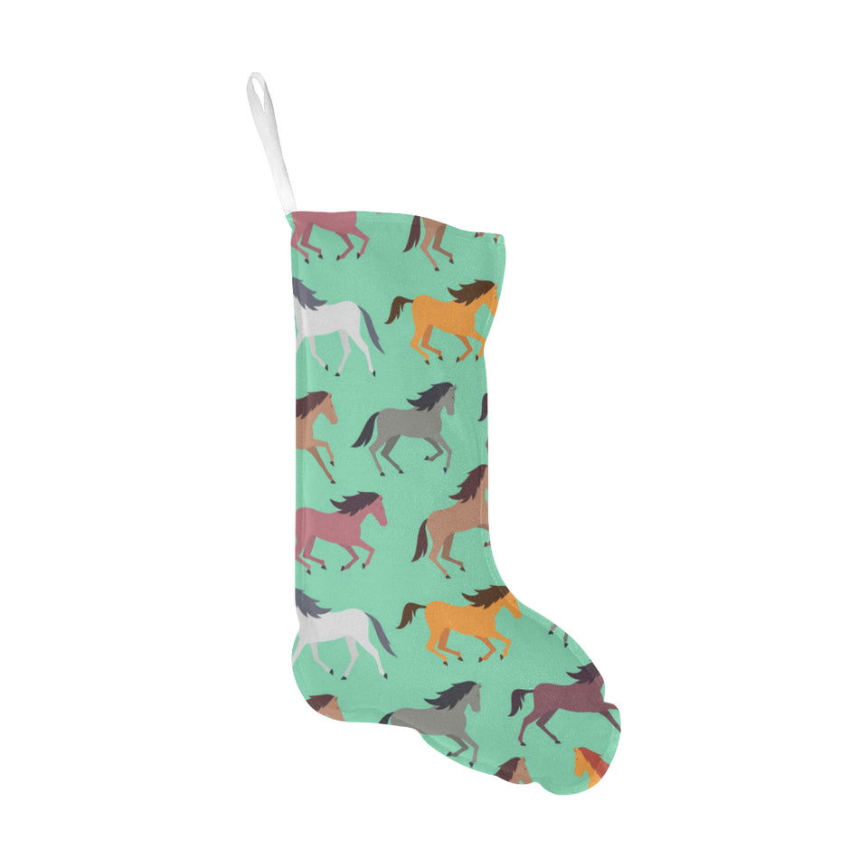 Colorful horses pattern Christmas Stocking