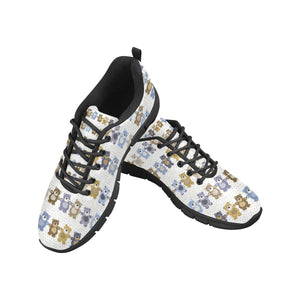 Teddy Bear Pattern Print Design 02 Men's Breathable Sneakers ( Model 055)