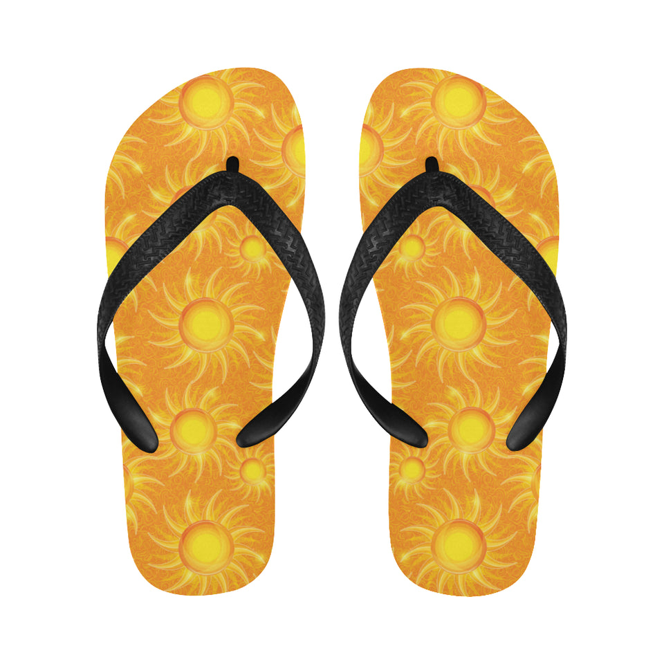 Sun orange background Unisex Flip Flops