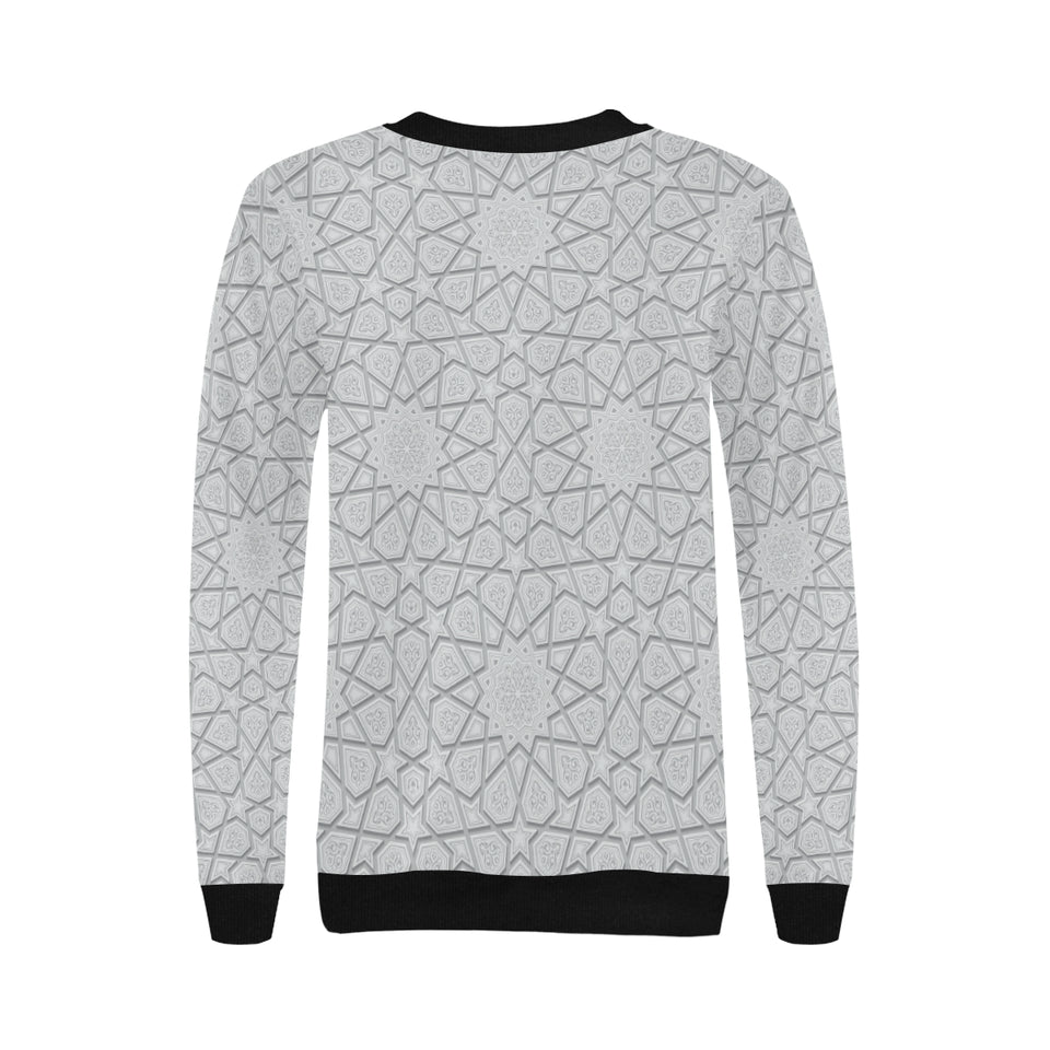 arabic star pattern Women's Crew Neck Sweatshirt