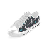 unicorn rainbows moon clound star pattern Men's Low Top Shoes White