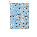 Beagle dog blue background pattern House Flag Garden Flag