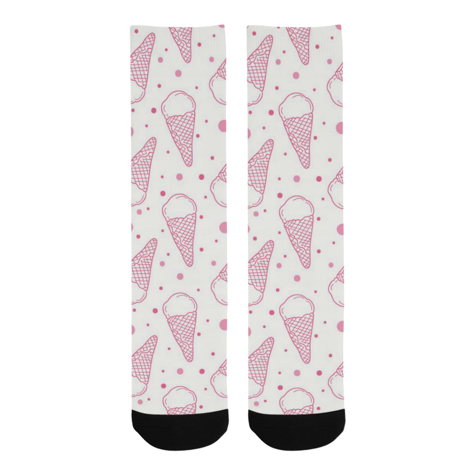 Hand drawn ice cream pattern Crew Socks