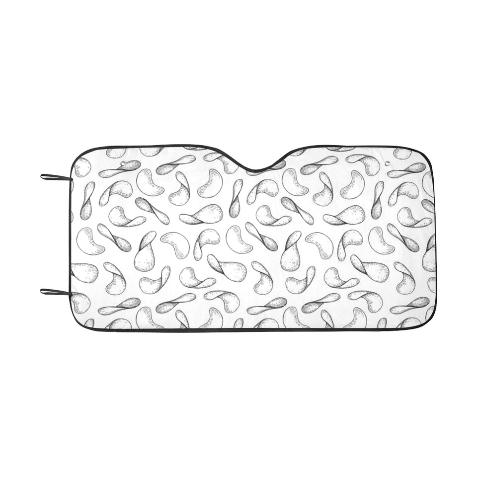 Potato Chips Pattern Print Design 04 Car Sun Shade