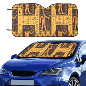 Egypt Hieroglyphics Pattern Print Design 05 Car Sun Shade