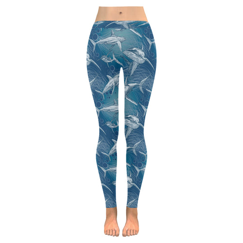 Shark hand drawn Women's Legging Fulfilled In US