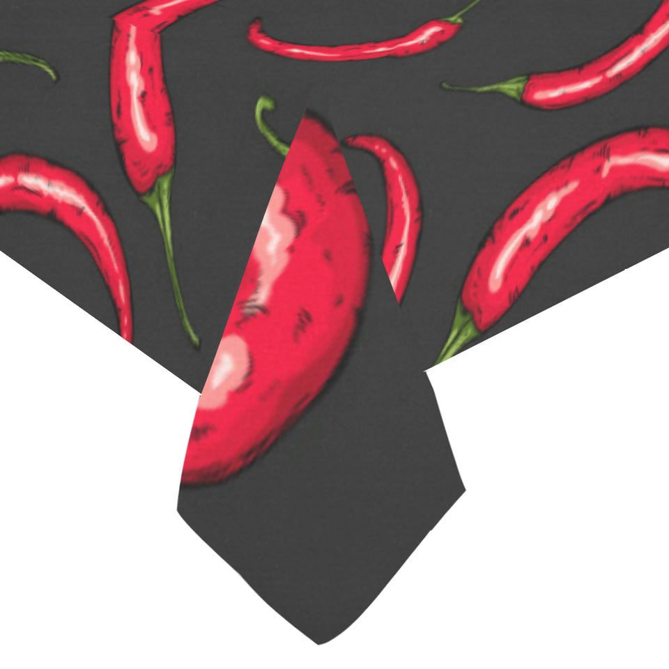 Chili peppers pattern black background Tablecloth