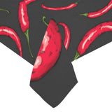 Chili peppers pattern black background Tablecloth