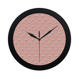 Cute hamster cheese pattern pink background Elegant Black Wall Clock