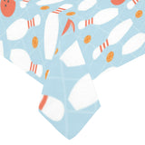 Bowling ball bowling pins blue blackground Tablecloth