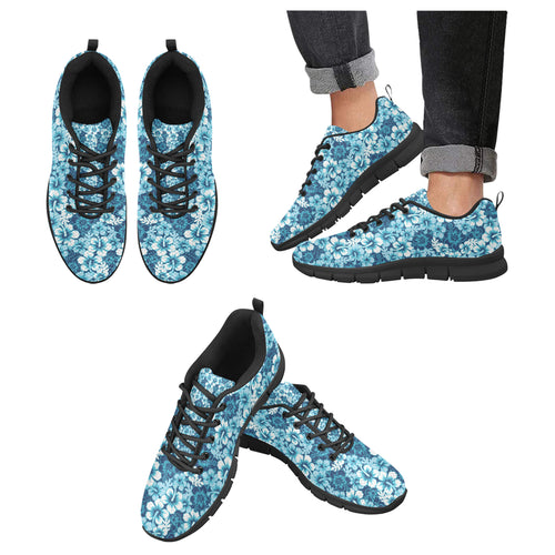 Hibiscus Pattern Print Design 03 Men's Breathable Sneakers ( Model 055)