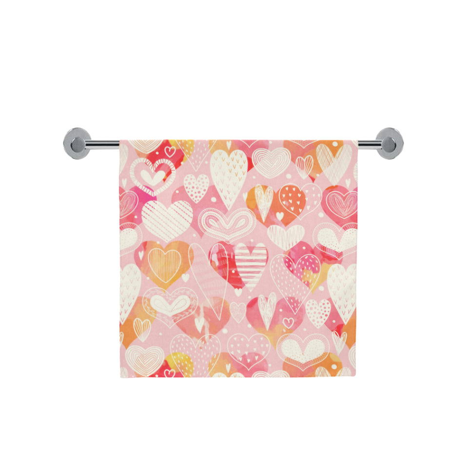 Hand drawn heart design pattern Bath Towel